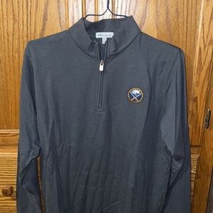 NWOT Men’s Peter Millar Buffalo Sabres NHL Gray 1/4 Zip Pullover